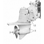 Śruba alu Volvo Penta AQ280 AQ290 17-wpust long hub 15-1/2x13 RH