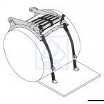 Drabinka rozkładana stal inox na tubę pontonu Ø 50cm 4 stopnie 