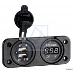 Panel, tablica gniazdo USB 12V 5V 4.8A, cyfrowy woltomierz