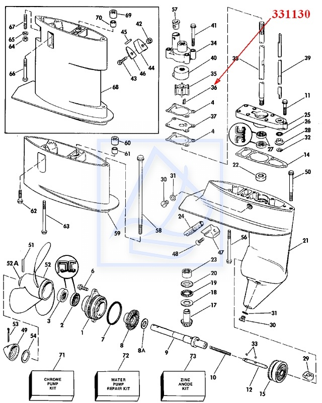 Klin wpust Johnson Evinrude 3-8KM 0331130