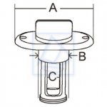 Korek spustowy odpływowy owalny stal nierdzewna 55x51 mm