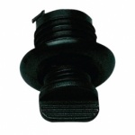 Korek spustowy okrągły PVC z zabezpieczeniem czarny