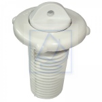 Korek spustowy z przejściem burtowym 76mm biały