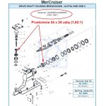 Kpl kół zebatych 24 x 24 góra Mercruiser V6 Alpha One 1,65:1 18-2203