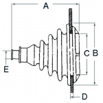 Osłona gumowa kabli cięgien dn. 70mm jasnoszara