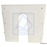 Płyta pawężowa PCV pod silnik wcięta kątowa 440 x 350 mm biała