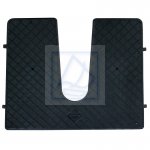 Płyta pawężowa PCV pod silnik wcięta 450x360 mm czarna