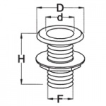 Przejście burtowe krótkie 22,67x62mm białe