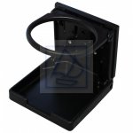 Uchwyt rozkładany do napojów z PVC - czarny. Wymiary: 100x95 mm.