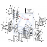 Uszczelka pokrywy wody Johnson Evinrude 9.9 15KM 1984~  0329920 