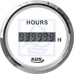Wskaźnik - Licznik motogodzin LCD 2" KUS biały z ramką SS  