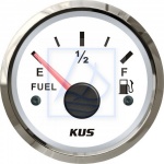 Wskaźnik poziomu paliwa 2"  0-190 Ω  biały z ramką SS   