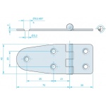 Zawias nierdzewny AISI 316 100x40mm